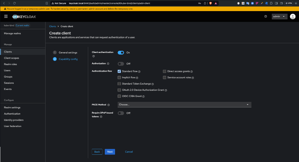 Keycloak Client Capability Config