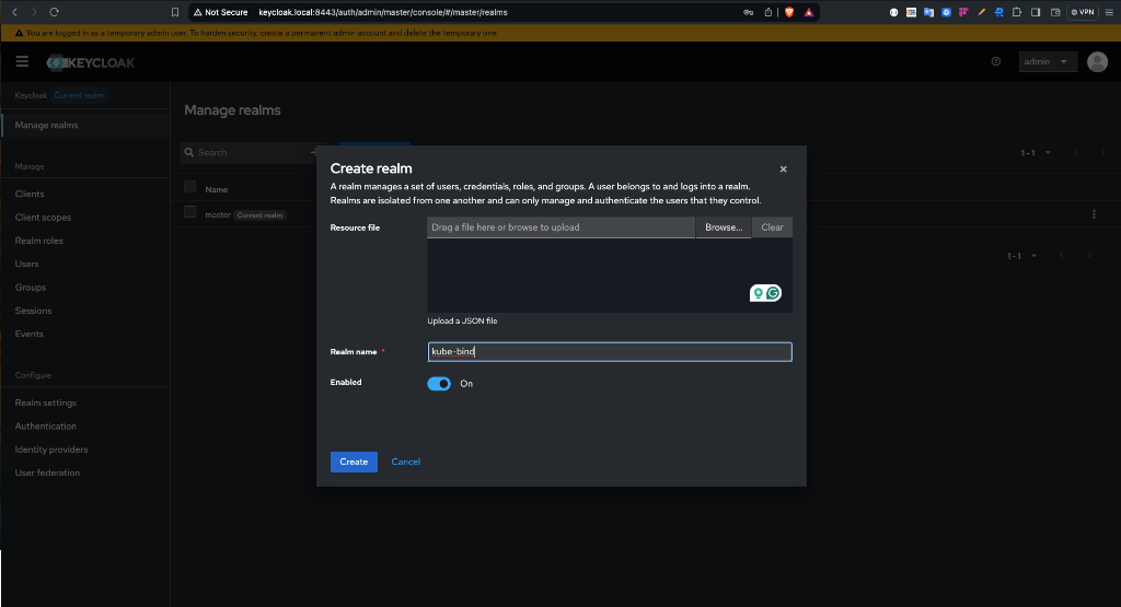 Create Keycloak Realm